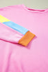 Pink Candy Colorblock French Terry Top